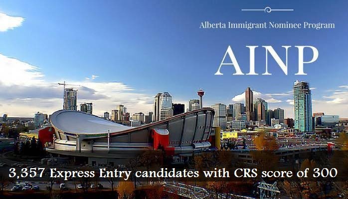 3,357 Express Entry candidates with CRS score of 300, invited to apply Alberta Provincial Nominee Program