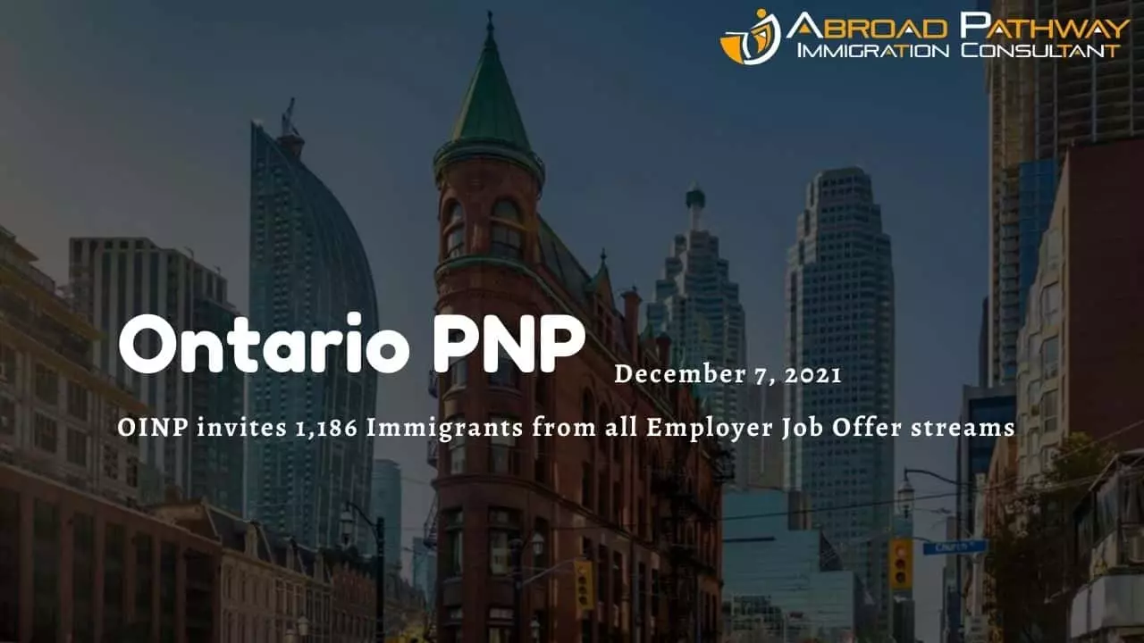 Ontario Draw- 1186 PNP candidates invited through Employer Job Offer streams