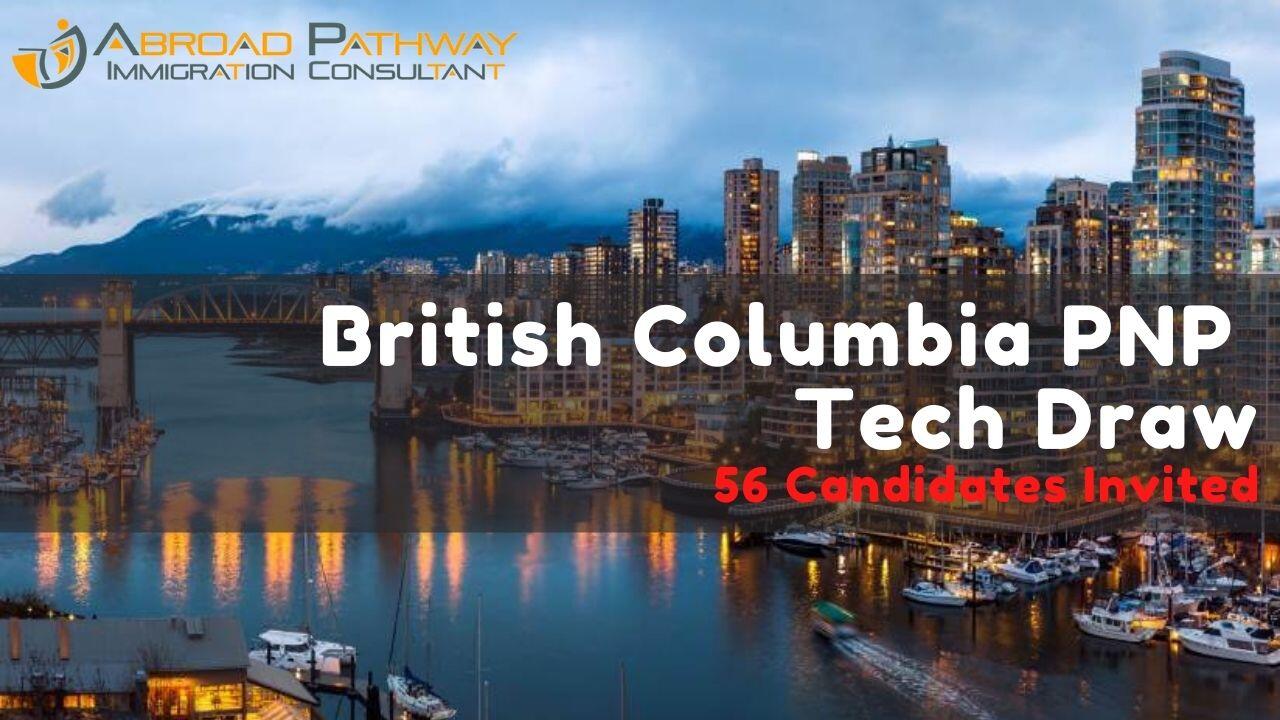 British Columbia PNP tech Draw invited 56 immigration Candidates
