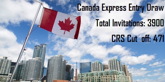 Latest Express Entry Draw issues 3,900 invitations to candidates with minimum CRS score of 471 as on 4th March 2020